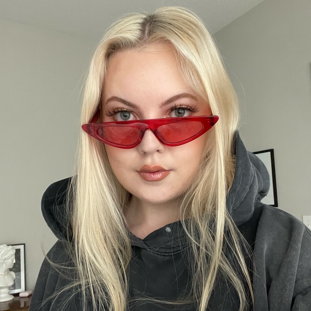 Red Cat Eye Futuristic Sunglasses
